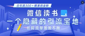 微信读书，一个隐藏的引流宝地，不为人知的小众打法，日引流300+精准创业粉，长尾流量源源不断-KF云创