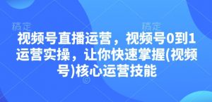 视频号直播运营，视频号0到1运营实操，让你快速掌握(视频号)核心运营技能-KF云创
