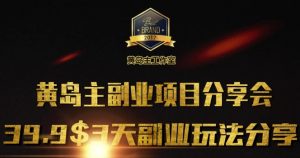 黄岛主副业分享会1期：3天3个副业玩法，速度上车-KF云创