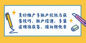 竞价推广多账户投放与获客技巧，账户搭建，多渠道精准获客，提升转化率-KF云创