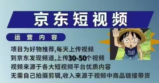 京东短视频带货课，无需自己拍摄剪辑，保姆式教学，两天快速上手-KF云创