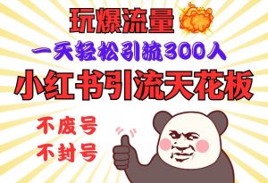 小红书引流天花板，玩爆流量，一天轻松引流300人，安全操作-KF云创