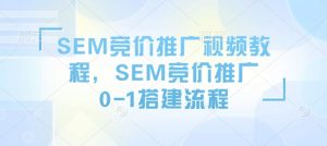 SEM竞价推广视频教程，SEM竞价推广0-1搭建流程-KF云创