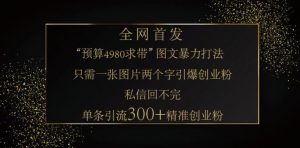 小红书神奇图片引流法，只需一张图，就能单条笔记凭借此方法，轻松引流 300 + 精准创业粉-KF云创