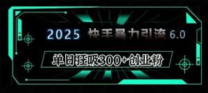 2025年快手6.0保姆级教程震撼来袭，单日狂吸300+精准创业粉-KF云创