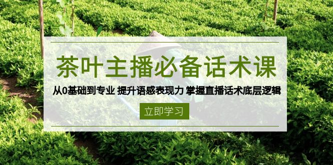茶叶 主播必备话术课 从0基础到专业 提升语感表现力 掌握直播话术底层逻辑-KF云创