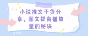 小说推文干货分享，图文提高播放量的秘诀-KF云创