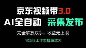 京东视频带货3.0，Ai全自动采集＋自动发布，完全解放双手，收入无上限...-KF云创