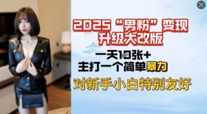 2025男粉变现全新玩法升级，日入上千简简单单，小白可轻松上手-KF云创