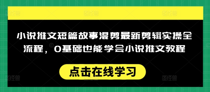 小说推文短篇故事混剪最新剪辑实操全流程，0基础也能学会小说推文教程，肯干多发日入多张-KF云创