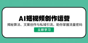AI短视频创作运营，揭秘算法、文案创作与私域引流，助你掌握流量密码-KF云创