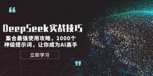 DeepSeek实战技巧：集合最强使用攻略，1000个神级提示词，让你成为AI高手-KF云创