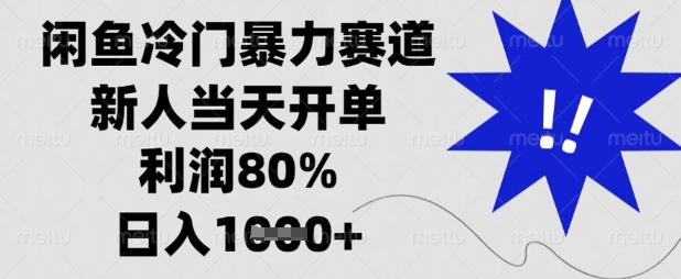 闲鱼冷门暴力赛道，新人当天开单，利润80%，日入数张【揭秘】-KF云创