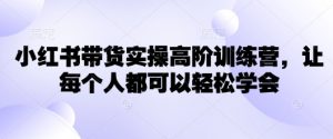 小红书带货实操高阶训练营，让每个人都可以轻松学会-KF云创