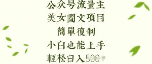 流量主长期收益项目，美女图片简单复制，小白也能上手，轻松日入5张-KF云创