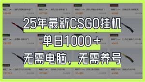 25年最新CSGO挂机系统，单日1000+，无需电脑，无需养号，0基础可上手-KF云创