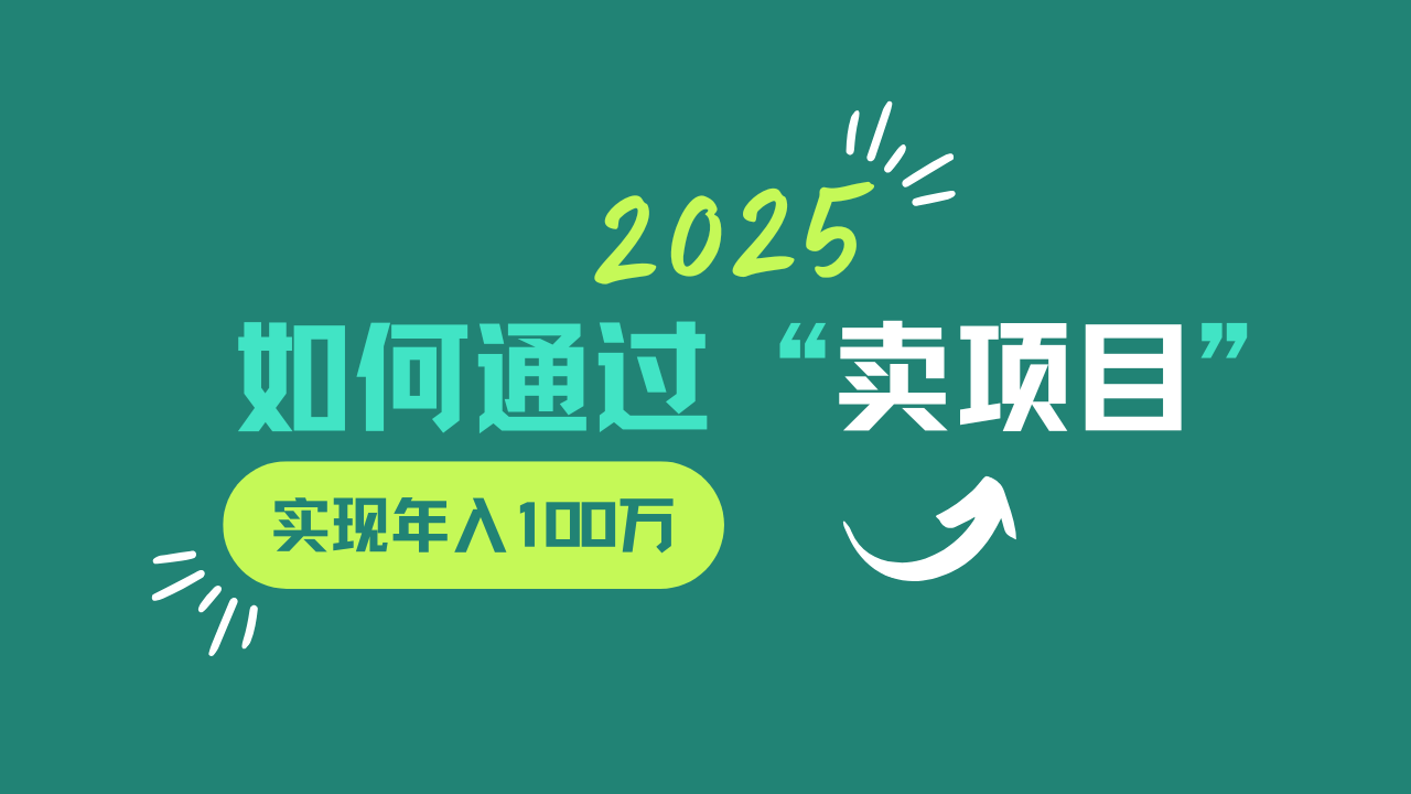 2025年如何通过“卖项目”实现年入100w-KF云创