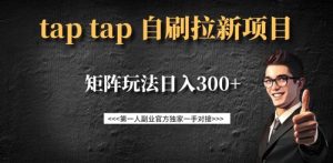 taptap拉新自刷项目，一个新用户14元，矩阵玩法日入300+-KF云创