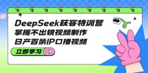 DeepSeek获客特训营：掌握不出镜视频制作，日产百条IP口播视频-KF云创