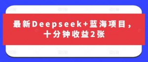 最新Deepseek+蓝海项目，十分钟收益2张-KF云创