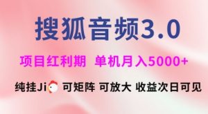 搜狐音频挂ji3.0.可矩阵可放大，独家技术，稳定月入5000+【揭秘】-KF云创