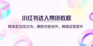 小红书达人带货教程：精准定位找方向，爆款内容创作，精细运营提升-KF云创