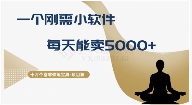 十万个富翁修炼宝典之17.一个刚需小软件，每天能卖5000+-KF云创