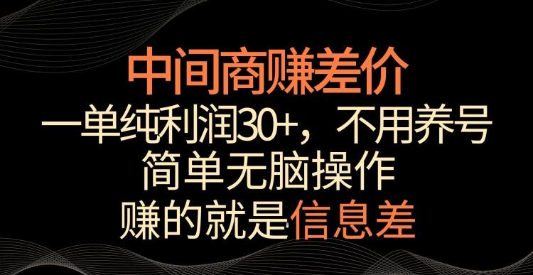 中间商赚差价，一单纯利润30+，简单无脑操作，赚的就是信息差，轻轻松松日入1000+【揭秘】-KF云创