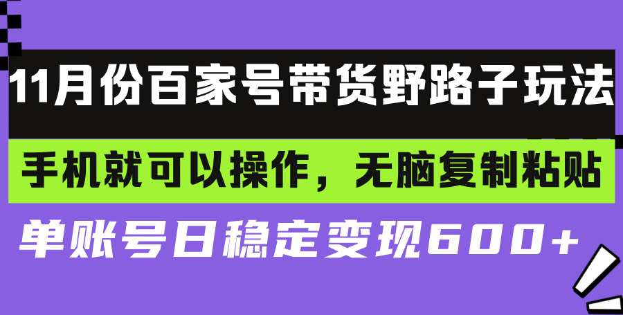 百家号带货野路子玩法 手机就可以操作，无脑复制粘贴 单账号日稳定变现…-KF云创