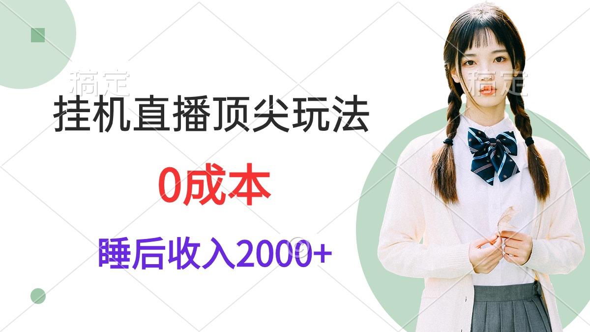 (9715期)挂机直播顶尖玩法，睡后日收入2000+、0成本，视频教学-KF云创