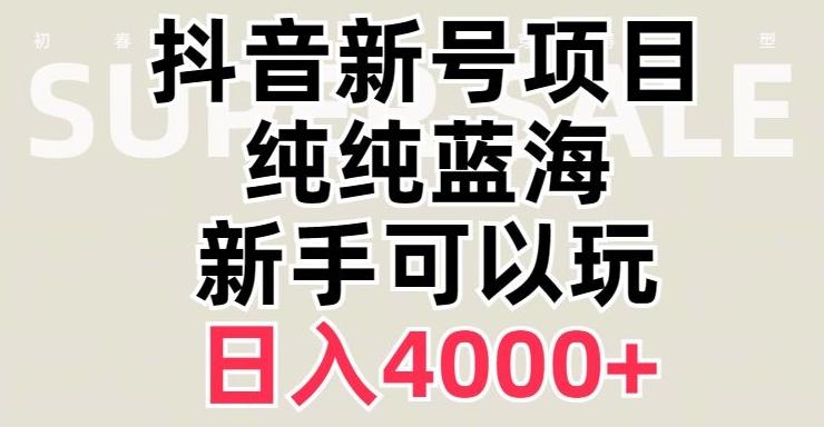 抖音蓝海赛道，必须是新账号，日入4000+【揭秘】-KF云创