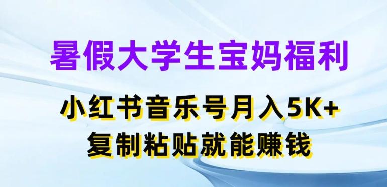暑假大学生宝妈福利，小红书音乐号月入5000+，复制粘贴就能赚钱【揭秘】-KF云创