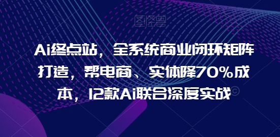Ai终点站，全系统商业闭环矩阵打造，帮电商、实体降70%成本，12款Ai联合深度实战【0906更新】-KF云创