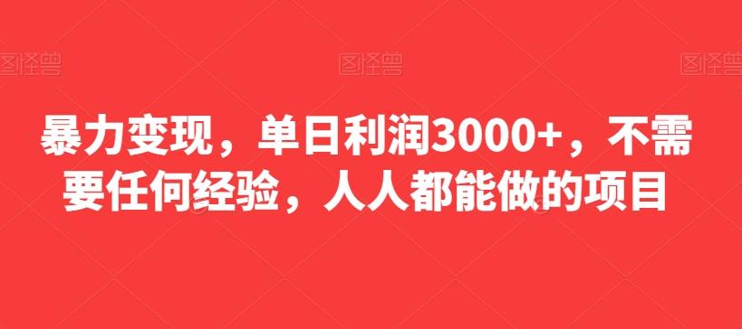 暴力变现，单日利润3000+，不需要任何经验，人人都能做的项目-KF云创