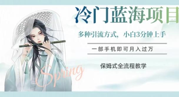 冷门蓝海项目，操作简单，小白3分钟上手，多种引流方式，保姆式全流程教学【揭秘】-KF云创