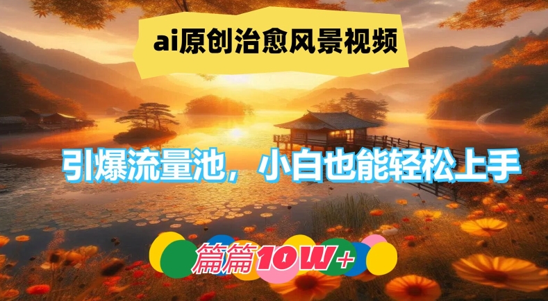 ai原创治愈风景视频，引爆流量池，小白也能轻松上手，篇篇10w+【揭秘】-KF云创