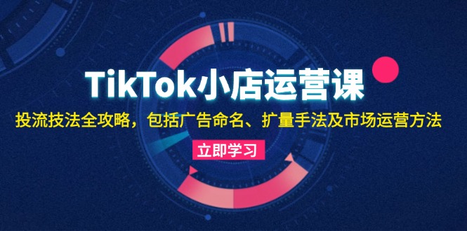 TikTok小店运营课：投流技法全攻略，包括广告命名 扩量手法及市场运营方法-KF云创