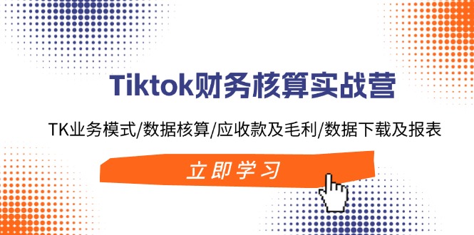 Tiktok财务核算实战营：TK业务模式/数据核算/应收款及毛利/数据下载及报表-KF云创