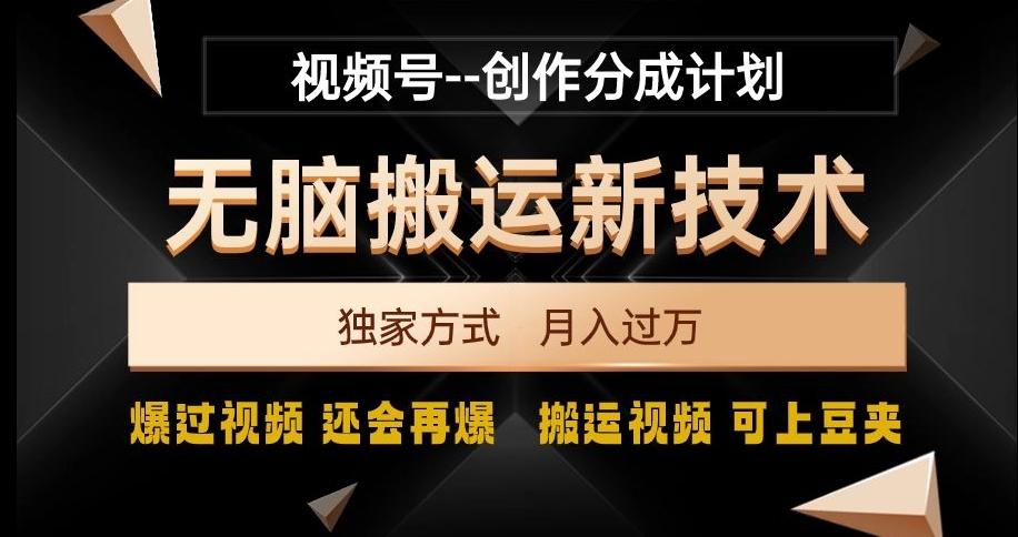 视频号无脑搬运新技术，破原创壕流量，独家方式，爆过视频，还会再爆【揭秘】-KF云创