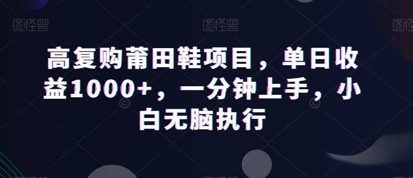 高复购莆田鞋项目，单日收益1000+，一分钟上手，小白无脑执行-KF云创