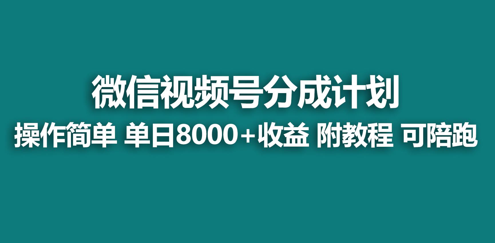 【蓝海项目】视频号分成计划，快速开通收益，单天爆单8000+，送玩法教程-KF云创