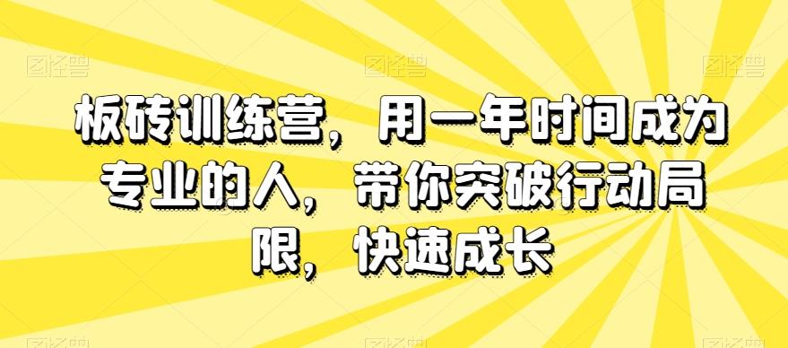 板砖训练营，用一年时间成为专业的人，带你突破行动局限，快速成长-KF云创