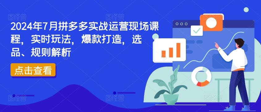 2024年7月拼多多实战运营现场课程，实时玩法，爆款打造，选品、规则解析-KF云创