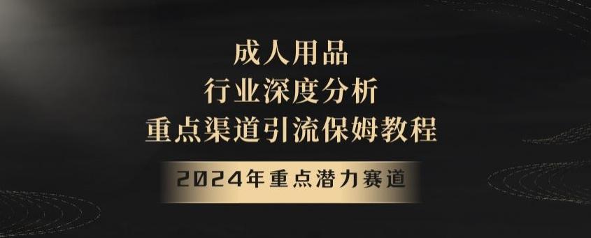 2024年重点潜力赛道，成人用品行业深度分析，重点渠道引流保姆教程【揭秘】-KF云创