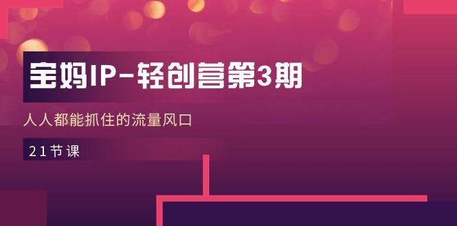 宝妈IP-轻创营第3期，人人都能抓住的流量风口(21节课-KF云创