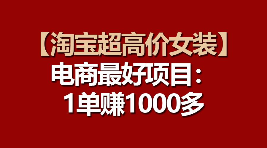 【淘宝超高价女装】电商最好项目：一单赚1000多-KF云创