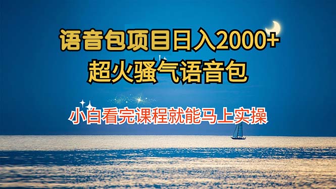 语音包项目 日入2000+ 超火骚气语音包小白看完课程就能马上实操-KF云创