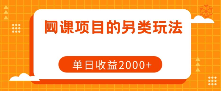 网课项目的另类玩法，单日收益2000+【揭秘】-KF云创