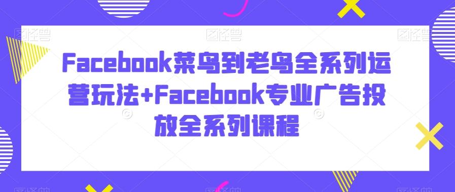Facebook菜鸟到老鸟全系列运营玩法+Facebook专业广告投放全系列课程-KF云创