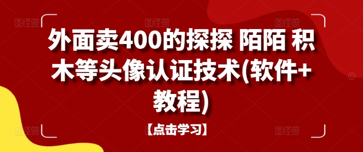 外面卖400的探探 陌陌 积木等头像认证技术(软件+教程)-KF云创